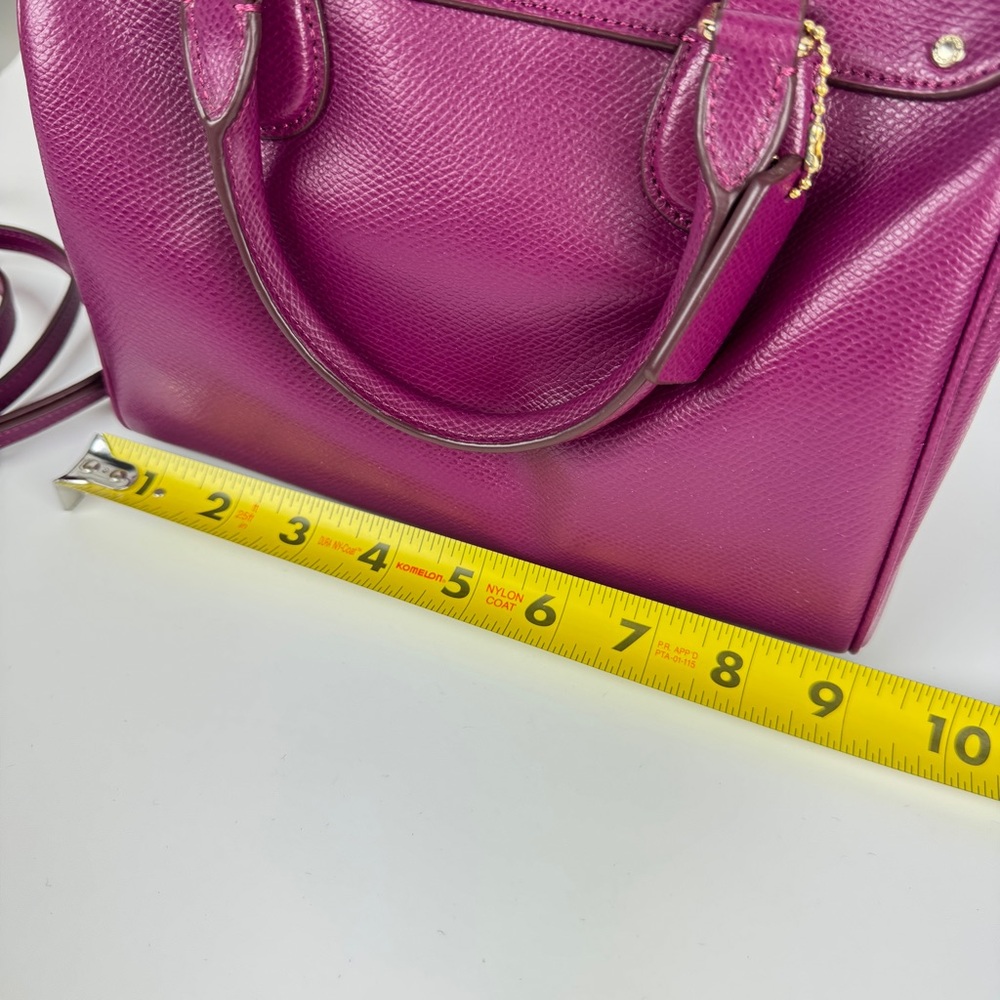 Coach Pebble Leather Satchel in Fuchsia - Picture 6 of 7
